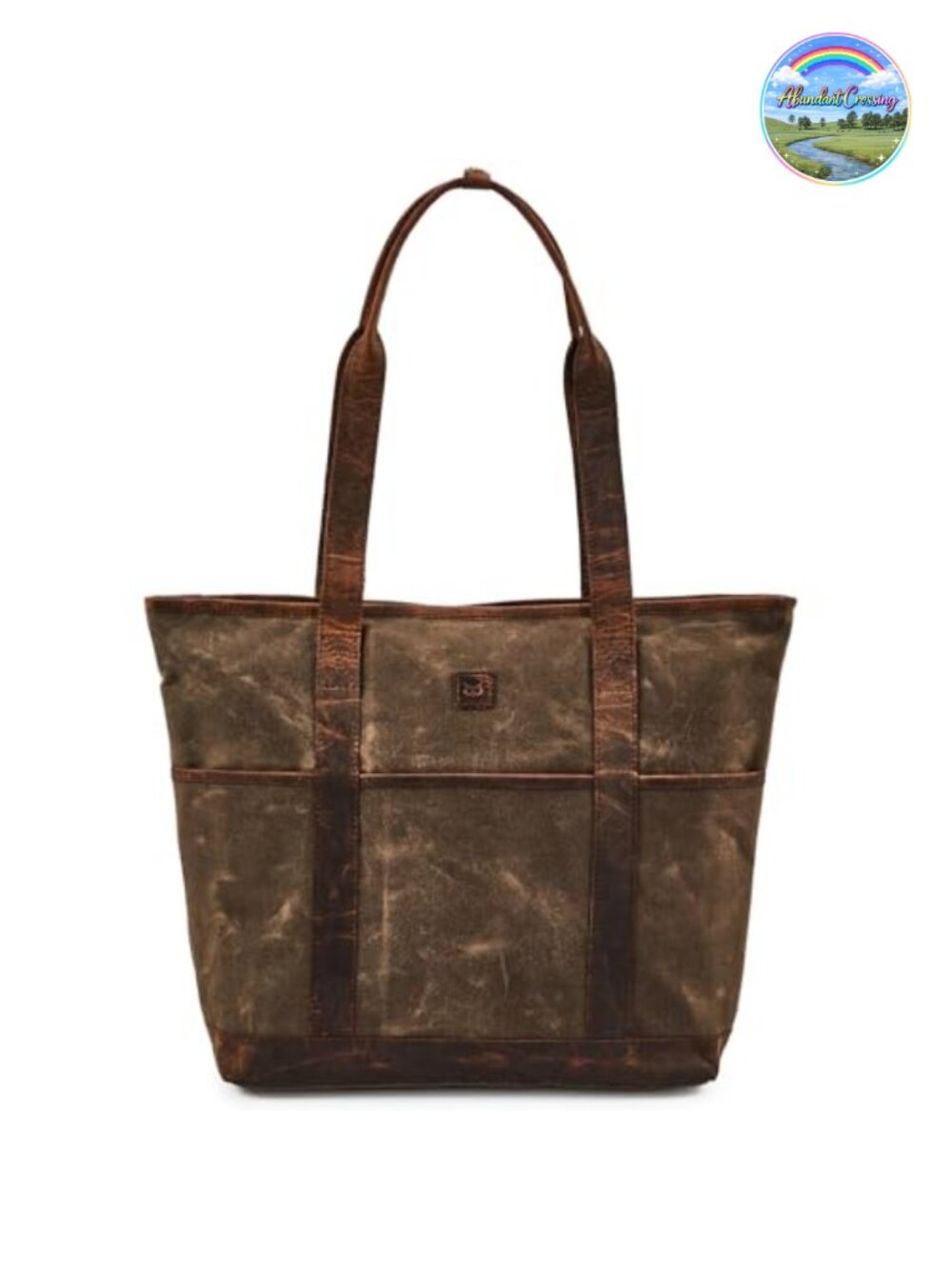 Large Waxed Canvas Leather Tote Bag Work Shoulder Handbag
